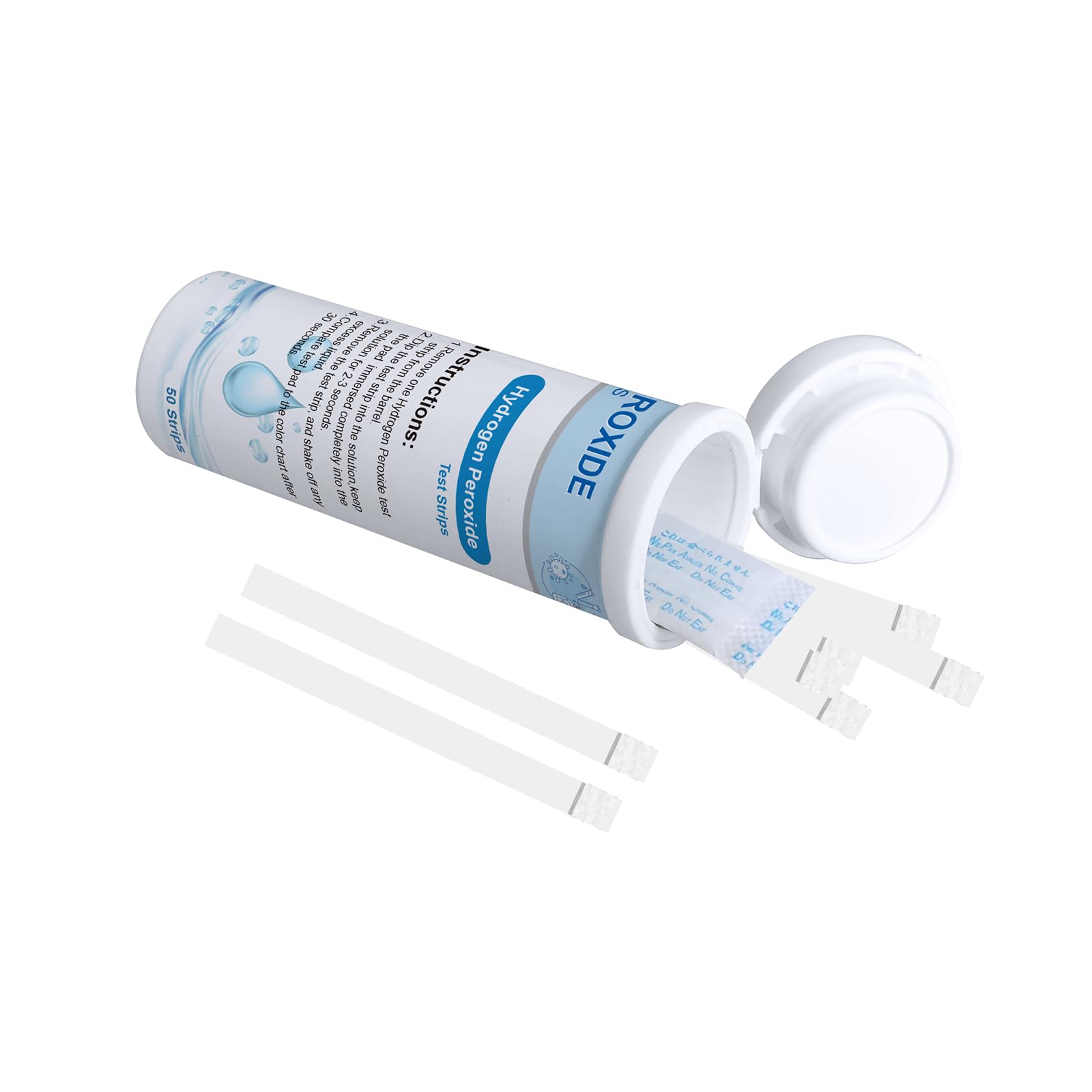 VANSUKY Waterstofperoxide teststrips, 0-100 mg/l (0, 1, 3, 10, 30, 100), resultaat in 30 s, 2-seconden-onderdompelingstest, 50 stuks, H2O2-watertest voor zwembad, whirlpool, drink- en spoelwater