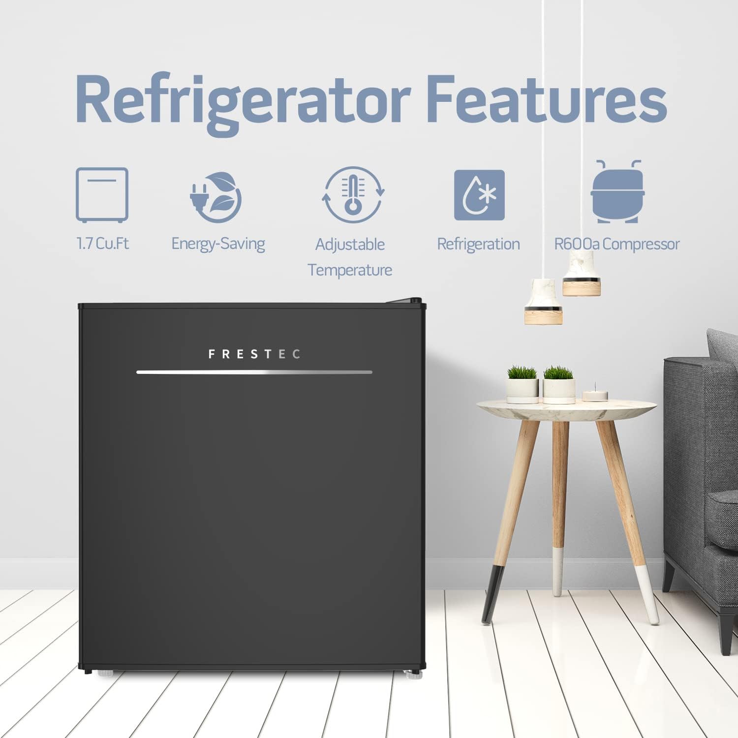 Frestec Refrigerator Reversible Adjustable Temperature