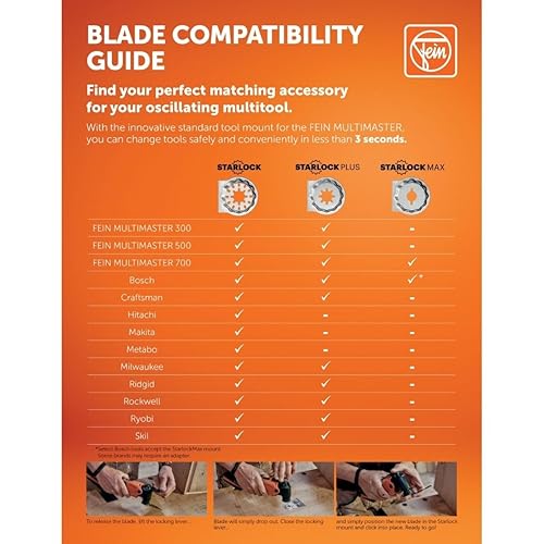 Miniatura 9 de Fein StarLock E-Cut - Hoja de sierra oscilante curvada estándar - Forma de cintura estrecha de 1-38 pulgadas de ancho para todos los materiales de