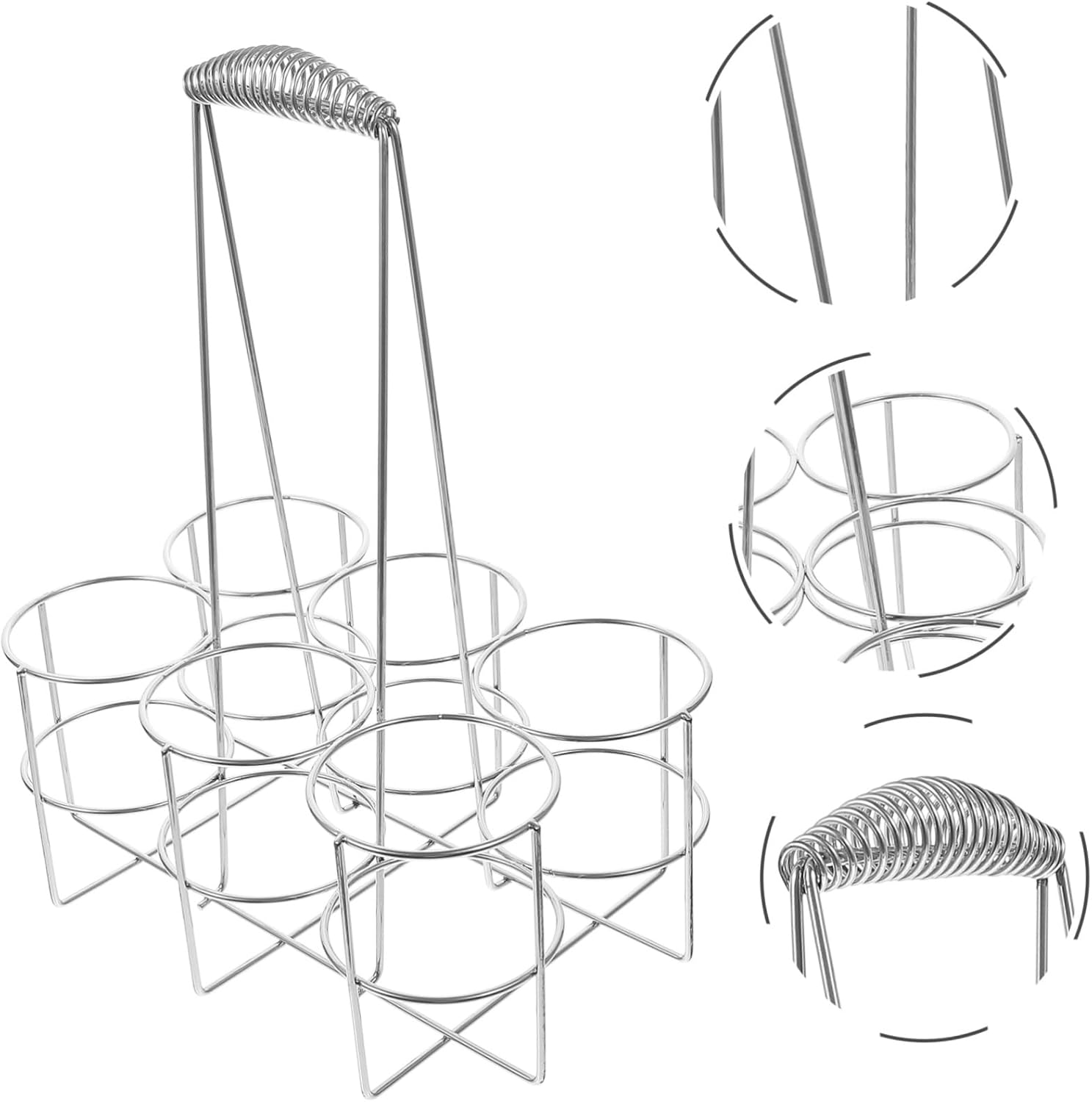 Unomor Metal Beer Bottle Carrier Beer Bottle Storage Basket Handheld Rack Wine Holder BBQ Accessory Bar Supply Ktv Storage Rack