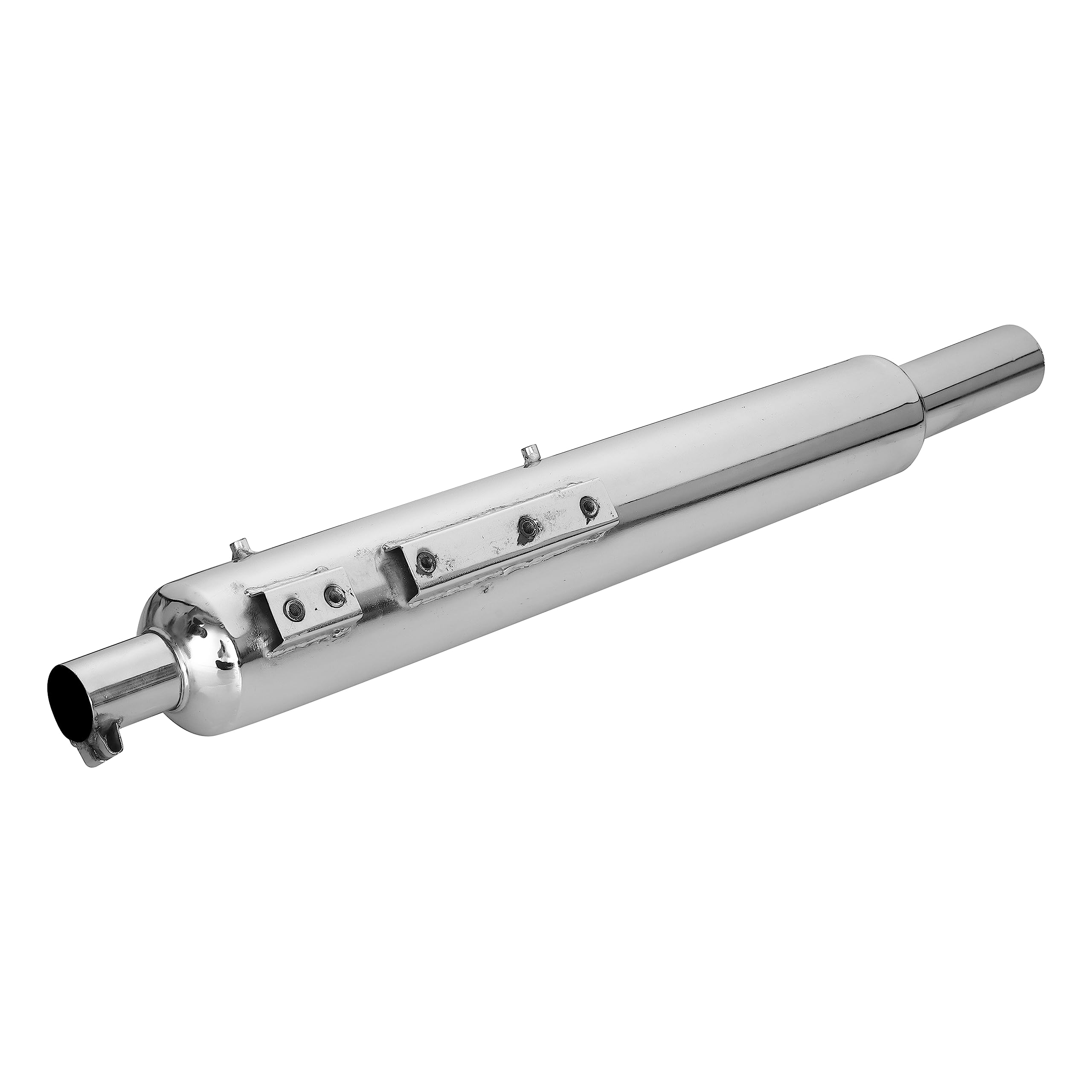 WORDZ Long Bottle Empty Chrome Bada Punjab Exhaust silencer for Bike Bullet Suitable for BS3 & BS4 Thunder Bird 500 Full Exhaust System-picture-25