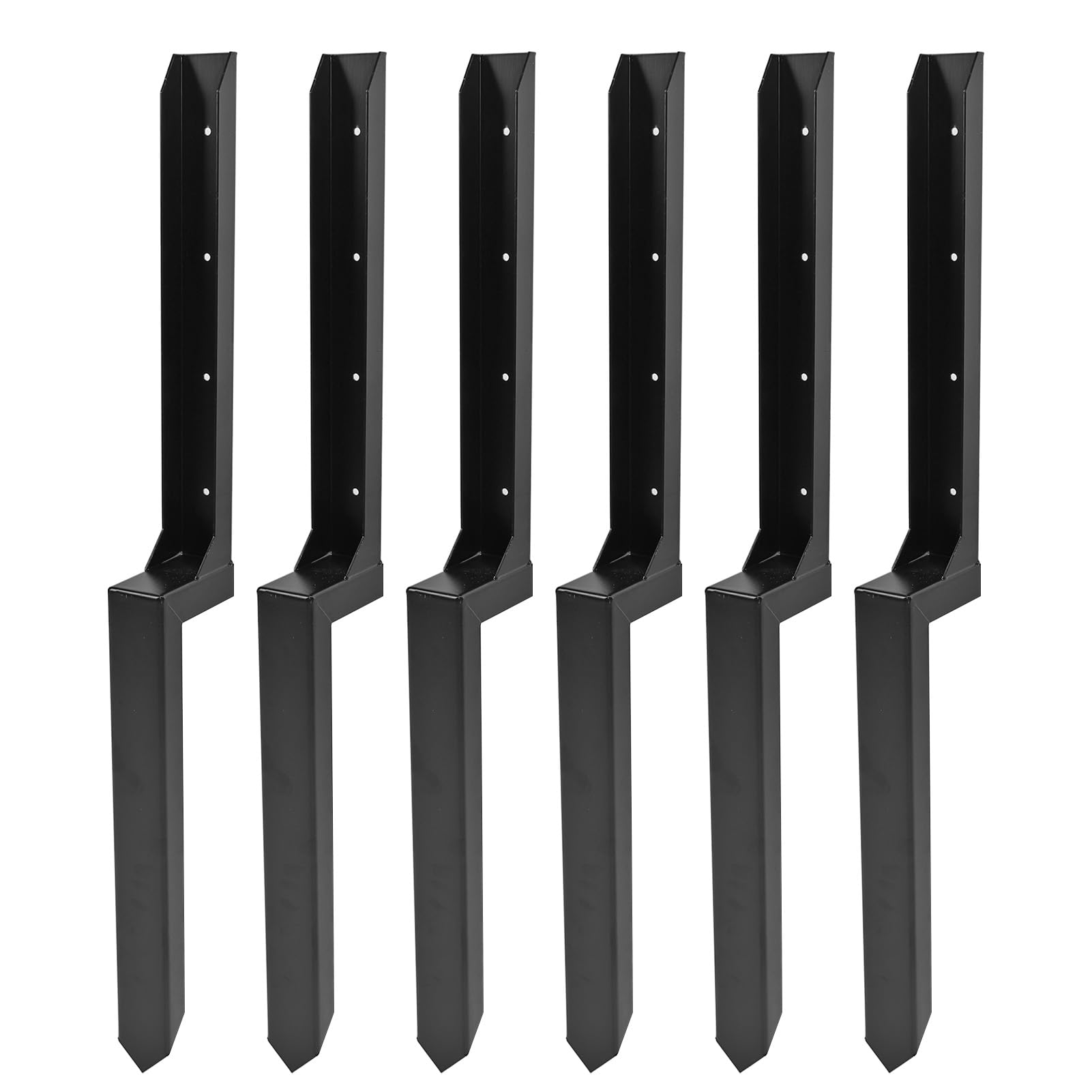 Kit de la Cerca de Acero Servicio Pesado, la Cerca en Forma H Picos con Soporte 3D, para Reparar una Valla Madera Rota Inclinada, Instalaci¨®n F¨¢cil (6 Paquetes)
