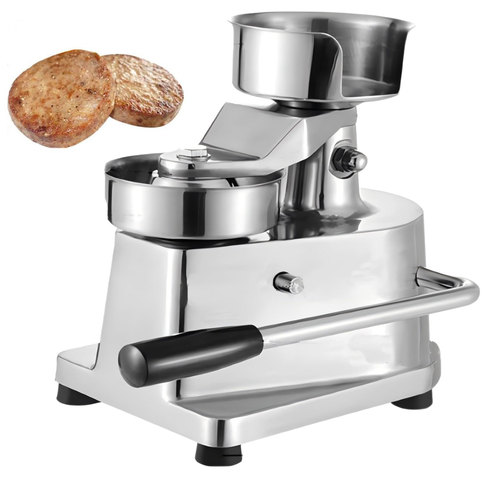 Hamburguesa Manual de Acero Inoxidable con 500 Papeles Antigrasa para Uso Doméstico y Comercial 13cm