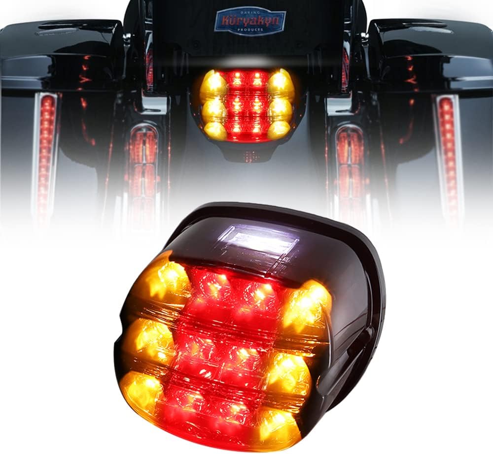 Atubeix Black Strobing LED Tail Light Upgrade HD Tail Lights Assemblies for Harley