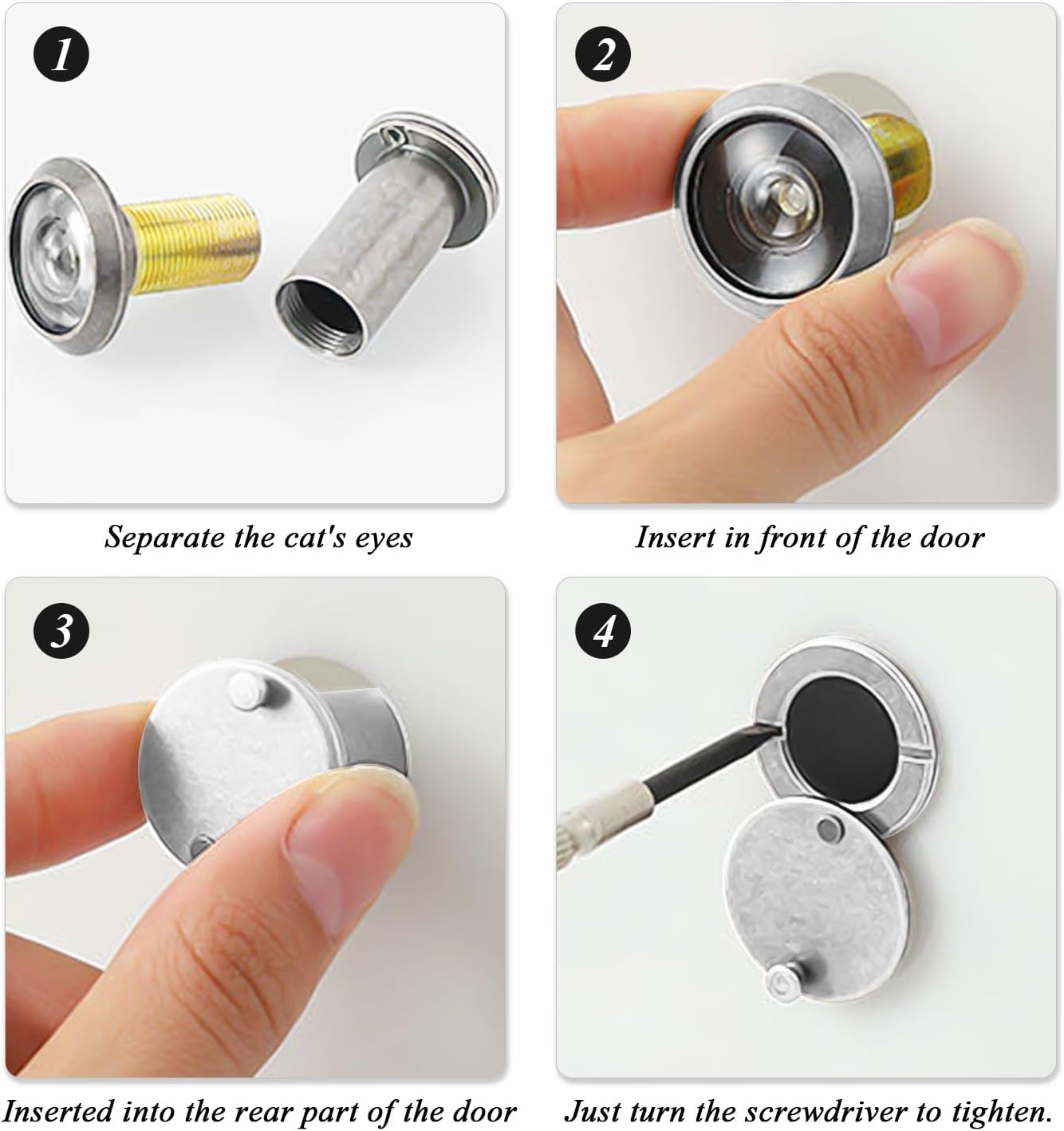 2 Pcs Cat Eye Anti-Theft Door, High Resolution Wide Angle Imaging, Suitable for Improving Security Protection for Home and Hotel.