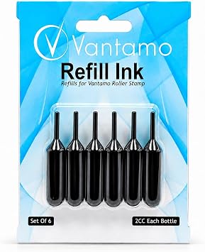Vantamo Set of Two- 3-Pack Refills for Confidential Identity Theft Protection Roller Stamp Wide ... 2 Refill Sets