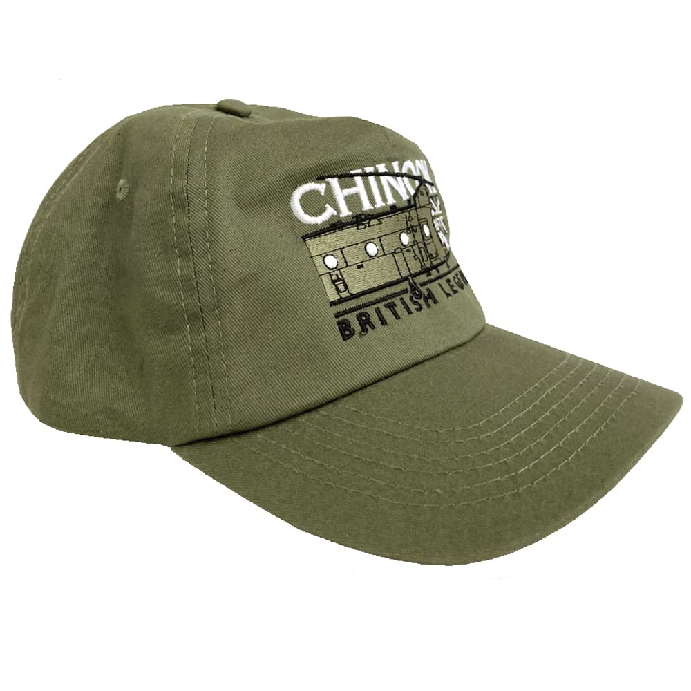The Wooden Model Company Ltd Unisex Green Military-Themed Baseball Hat | Chinook British Army Heavy Lifting Helicopter | Embroidered British Legend Range (Green)