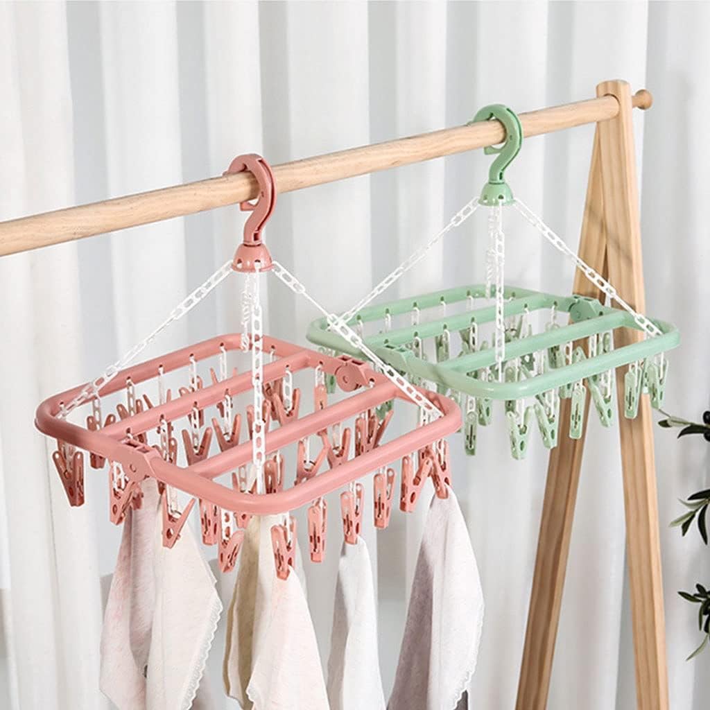 Square Sock Dryer for Underwear Lingerie Baby Clothes and Small Laundry Rotatable Drying Rack with 32 Peg (Color : Black-JoJo's Bizarre Adventure1, Size : 34 * 32 * 32cm) (Blue 34*32*32cm)