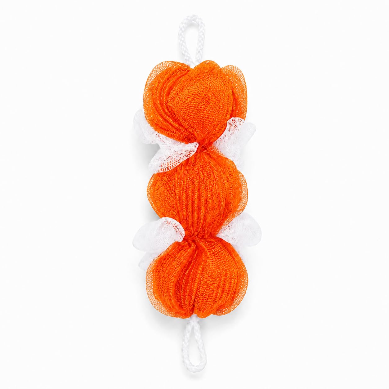 Soft Loofah Bath Scrubber for Men & Women, Dense Mesh Body Exfoliator Shower Sponge, Rich Foaming Bath Puff with Hanging Loop, Black/White-image-22
