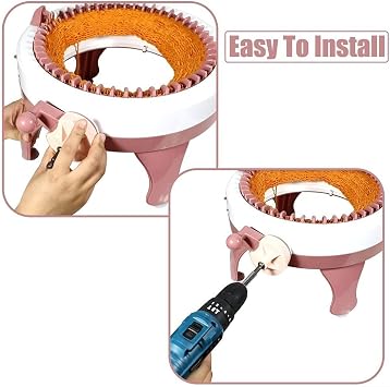 Electric Knitting Machine Adapter with Hex Steel Bit(白色)