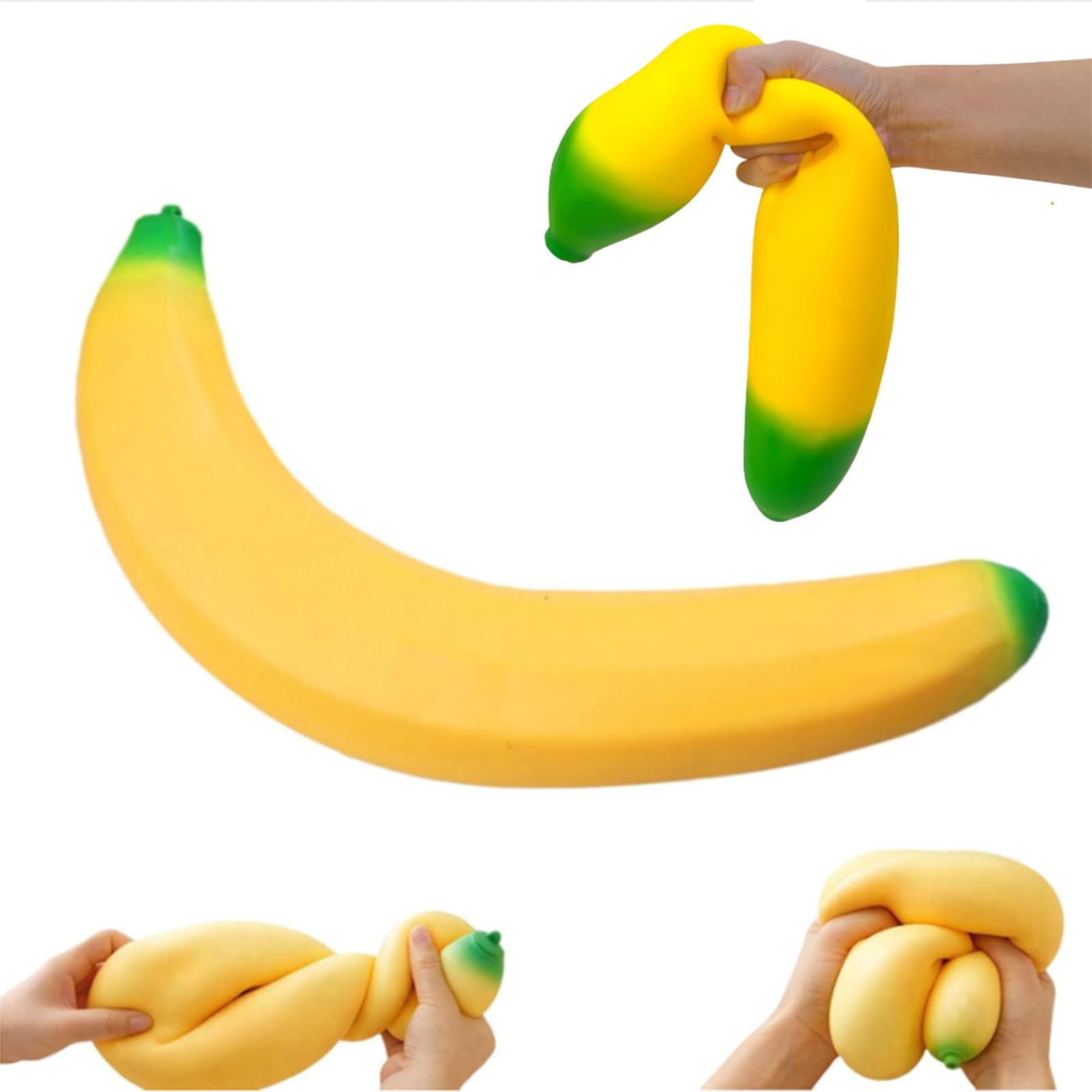 GizmoBox Jumbo Banana Squishy, Realistic Fruit Shaped Stress Relief Toy