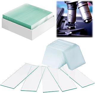 50 Stück Mikroskop Objektträger und 100 Stück Mikroskop-Deckgläser, Objektträger und Deckgläser, Deckgläschen und Objektträger, für Labor Biologie Wissenschaft Studium