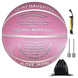 JOINOW Personalized Outdoor Basketball Gifts for Kids and Adults Leather Basketballs 29.5" Indoor En