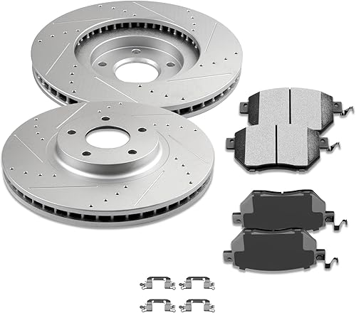 Miniatura 1001 de Kits de frenos y rotores, rotores de freno SCITOO y 8 pastillas de cerámica para 08-12 para Chrysler Town & Country, 08-12 para Dodge Grand Caravan