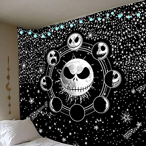 Nightmare Before Christmas Tapestry Tapestry Black Stars Dorm Home Wall Tapestry Decor Gift For Movie Lover 51.2 X 59.1 In (51.2in X 59.1in)