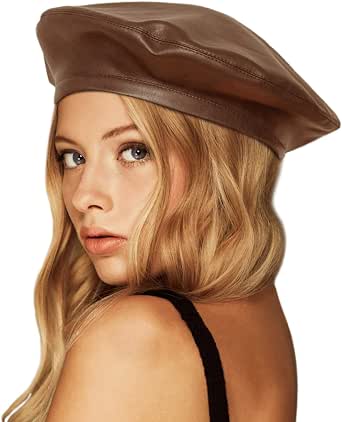 Wheebo PU Leather Berets for Women French Beret Hats Artist Painter Hat