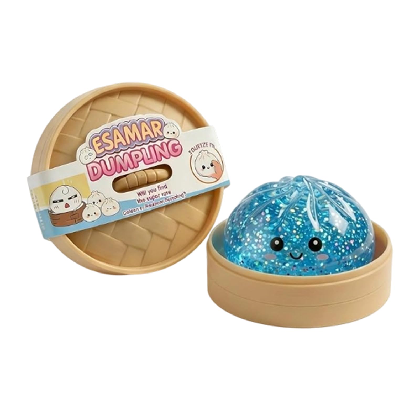 Glitter Dumpling Squishy, Gigante Squishy Ravioli per Adulti e Bambini, Giocattolo Antistress Con Vaporiera, Morbida Pallina Antistress, Palla per ufficio, scuola e viaggi