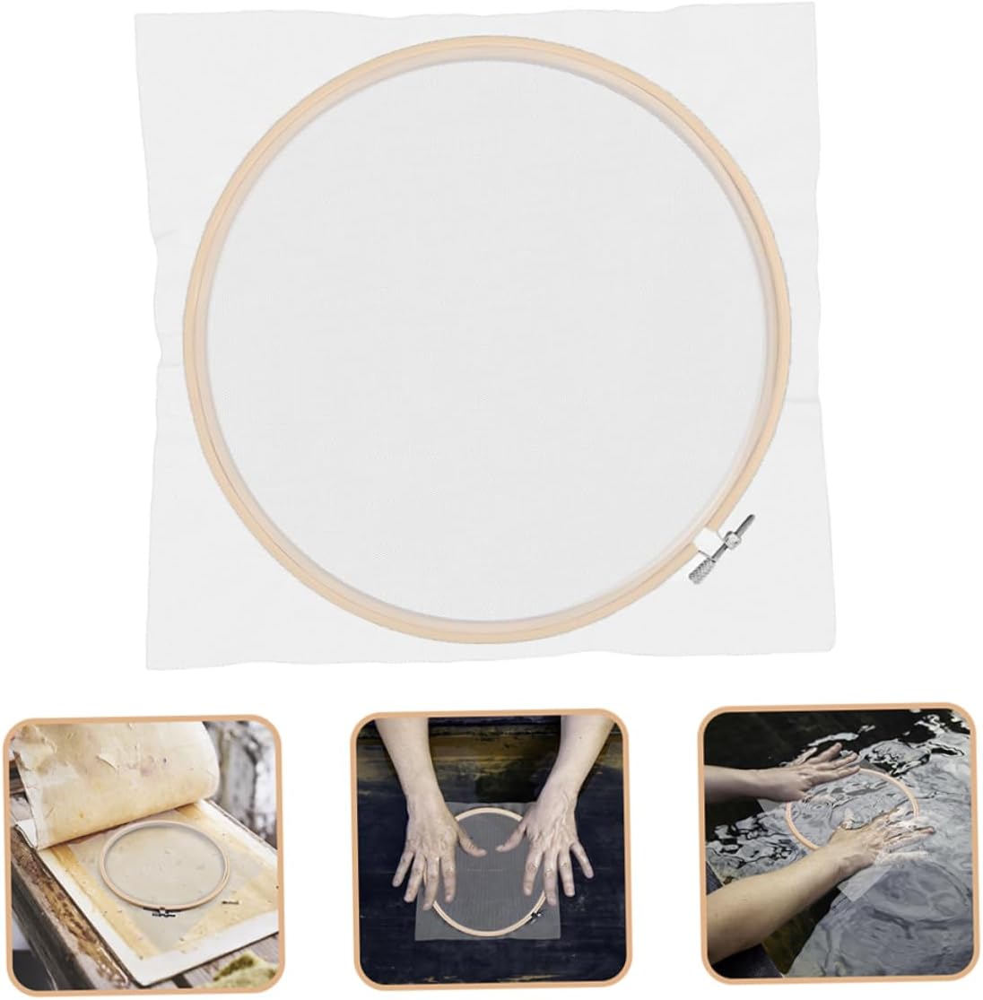 SHINEOFI 2pcs Solid Design Handmade Paper Screen Traditional Papermaking Frame for DIY Crafts Education