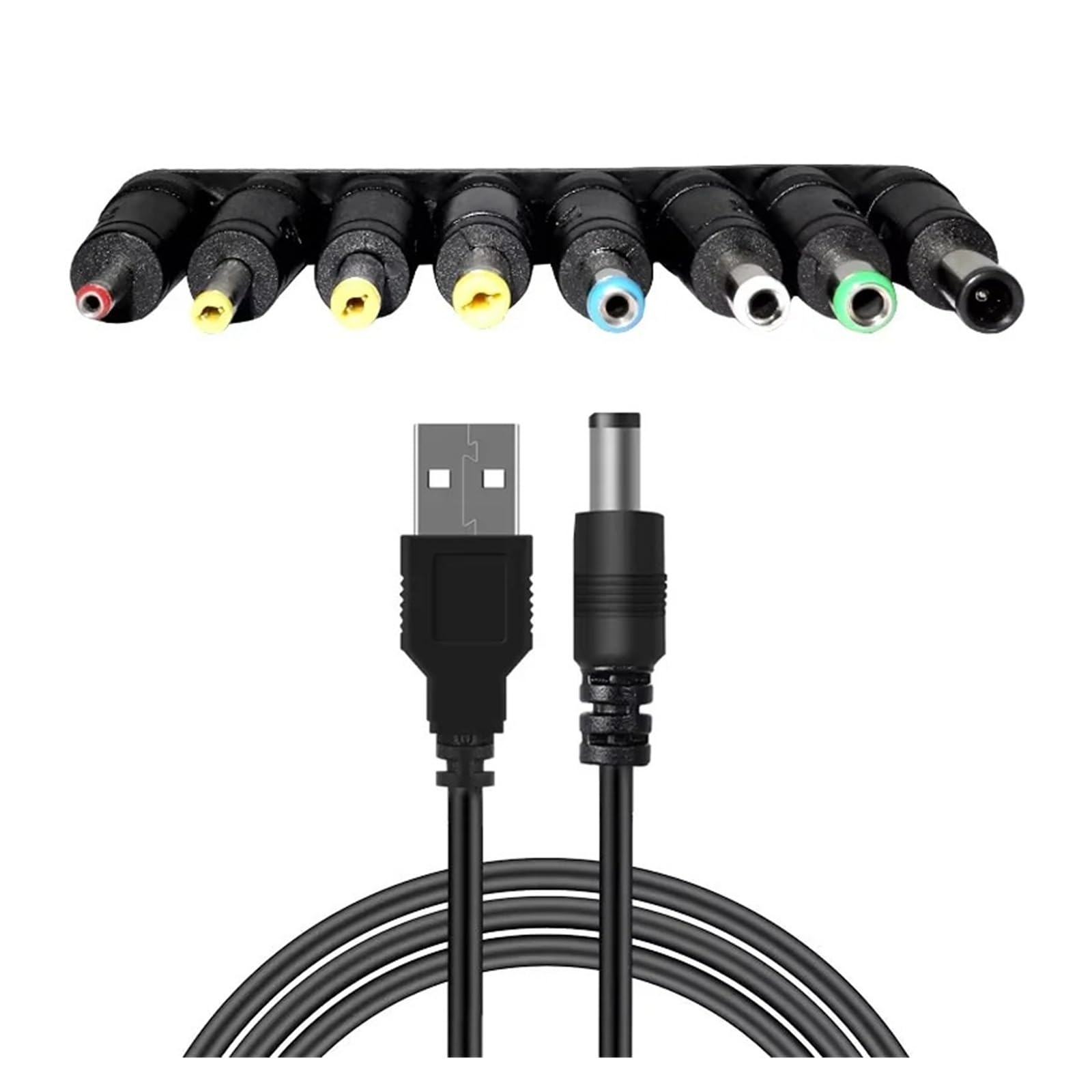 Kabel USB DC 5,5 x 2,1 mm 5 V 8 końcówek do telewizora CCTV Box