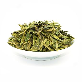 ChaWuWarmSun [S] LongJing Green Tea Loose Leaf - 3.5oz/100g Dragon Well Tea - Traditional Roasted Fried Bean Aroma - Spring Harvest - Hangzhou Chinese Tea Whole Leaf