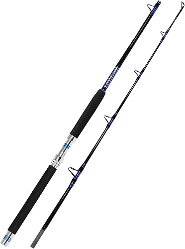 Fiblink Caña de pesca de barco convencional de 1 pieza/2 piezas para agua salada en alta mar