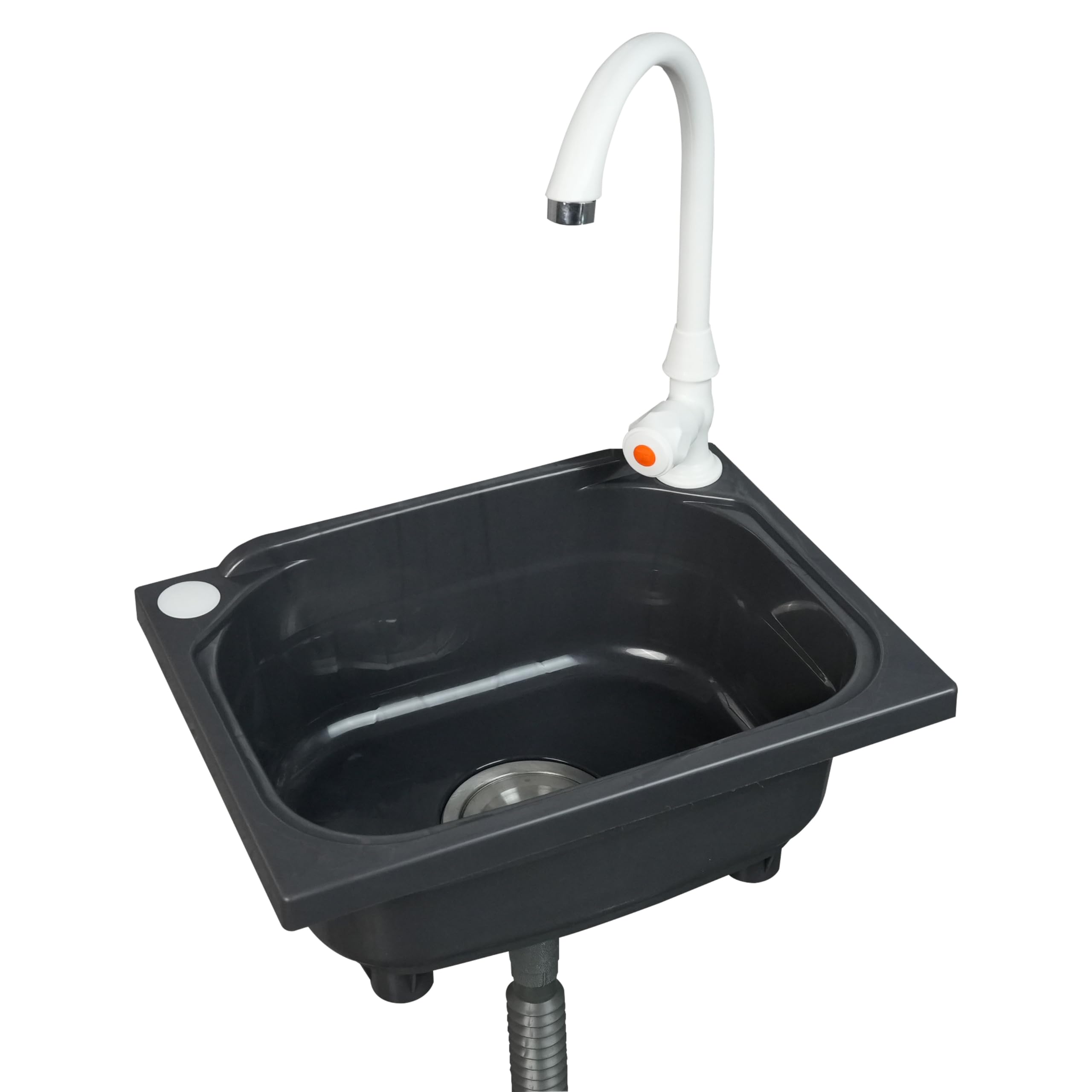 Évier de cuisine utilitaire à cuve unique de 38,1 x 28,9 cm avec trou de robinet de 3,2 cm, éviers en plastique pour la maison, le restaurant, le dortoir, le garage, la salle de bain, la buanderie