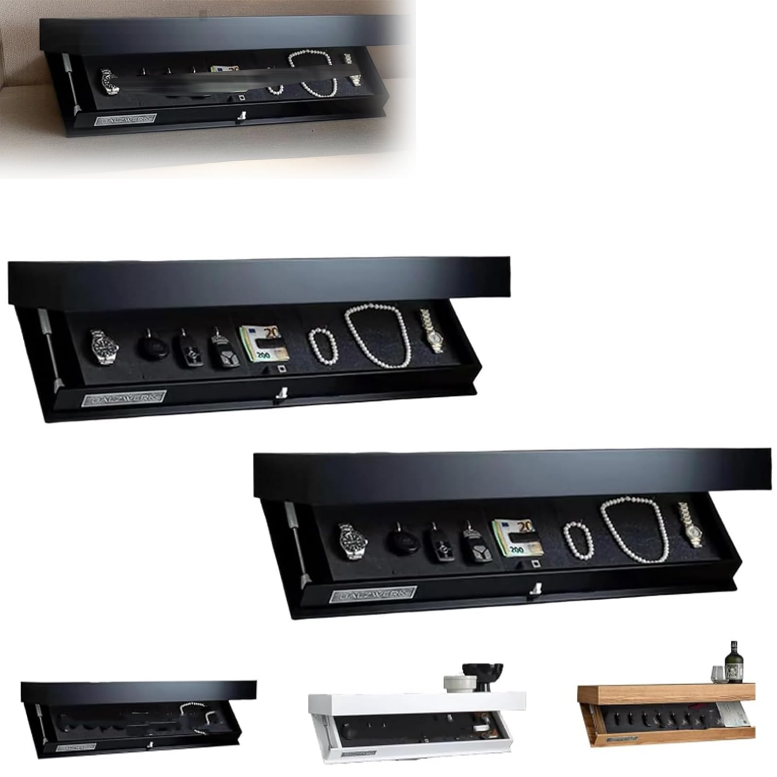 MAGICFLAP Designer Shelf with Secret Compartment - S, ✅ Stylish & practical – perfect for any space, ✅ Compact size, fits anywhere, ✅ Hidden compartment to keep your items safe and private, Add a