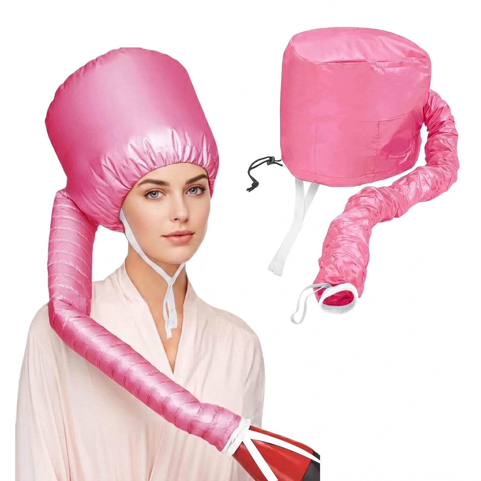 Casco per Asciugacapelli,Caschi per Asciugatura,Bonnet Casco per Asciugacapelli con Elastico per Attacco Phon,Casco Riscaldata Per La Profondo Cura Dei Capelli,Asciugatura,Acconciatura,Arricciatura