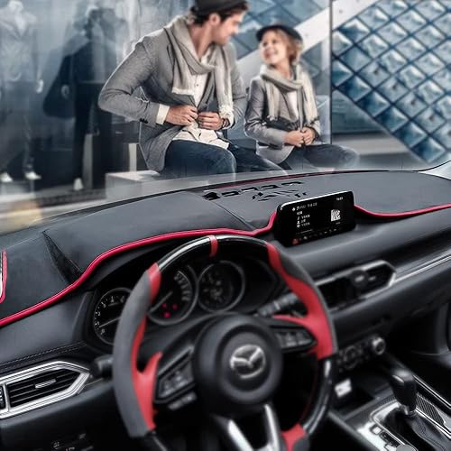 Miniatura 2 de Beerte Cubierta negra para salpicadero de automóvil para Mazda CX-5 2026 2025-2017 de franela para consola central, protector solar (sin HUD)