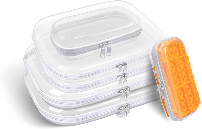 Necessaire transparente rígida com zíper e alça superior SXS LACONIC, 6 unidades
