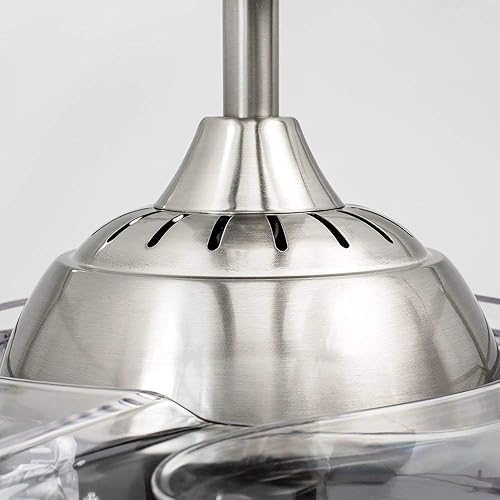 Miniatura 6 de Ventilador de techo reversible invisible de 42 pulgadas con luces LED y control remoto, 4 aspas retráctiles para dormitorio, kits de luces de techo