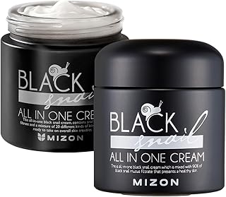 MIZON Black Snail All In One Cream, Premium, Snail Repair Cream, Intensive Care, Korean Skin Care, Facial Moisturizing, Snail Mucin Extract, Wrinkle Care, Firming (75ml / 2.54 fl oz)
