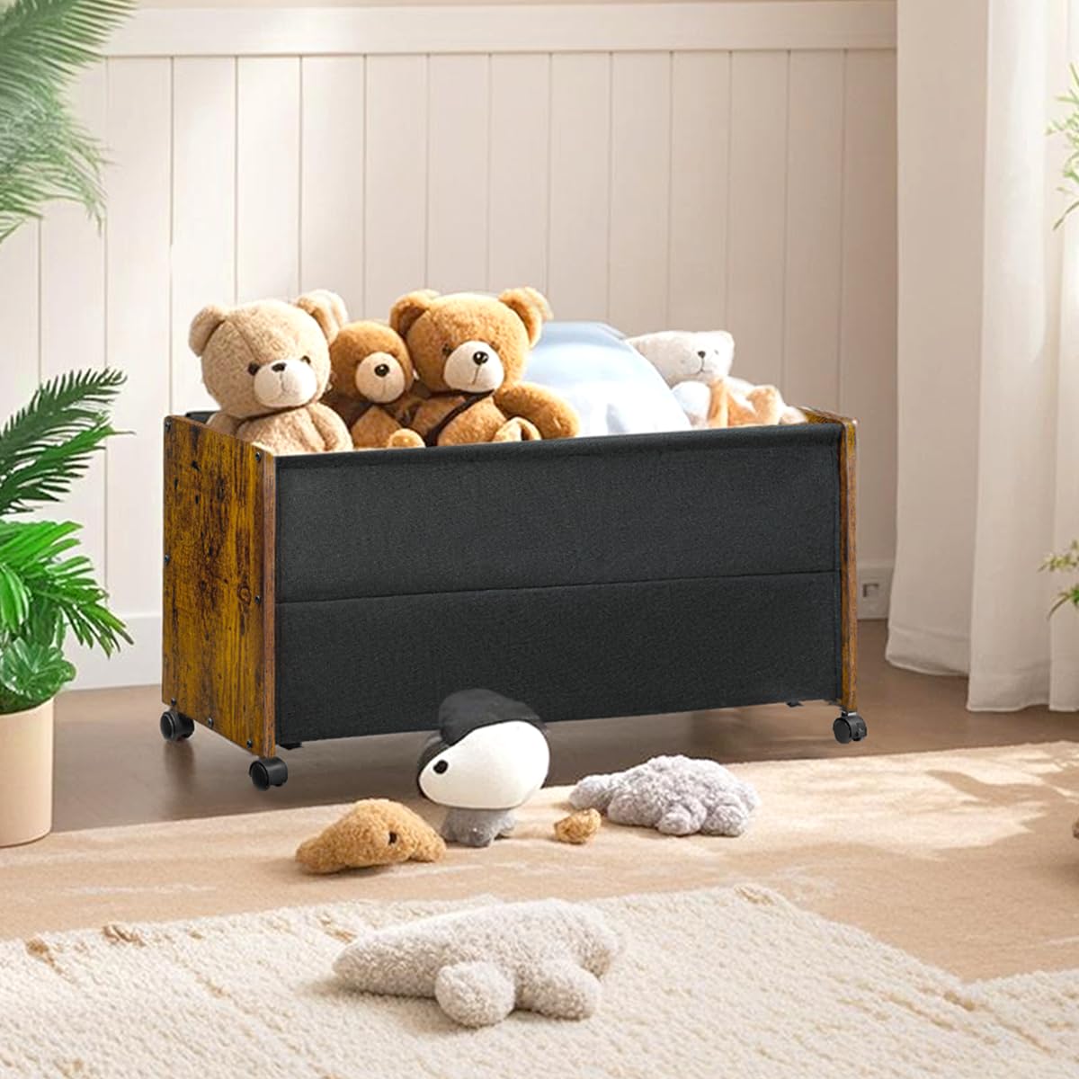 FOUCSSOMEI Toy Box XXXXL Size, Toy Storage Organizer, Toy Box for Boys Girls, Wooden Kids Storage, Patented Design