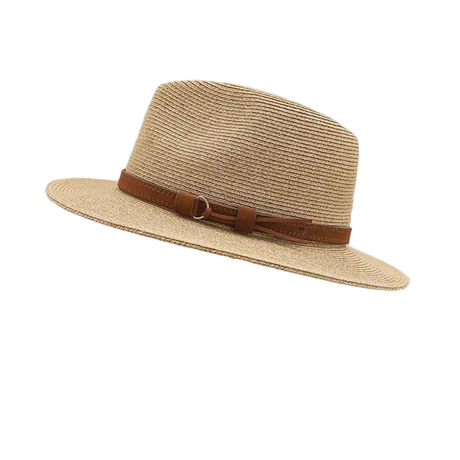 LCUVIMPEX Bucket Hats， Women's Straw Sun Hat Wide Brim Protection Beach Multicolor Adjustable 55-58 CM(Khaki)