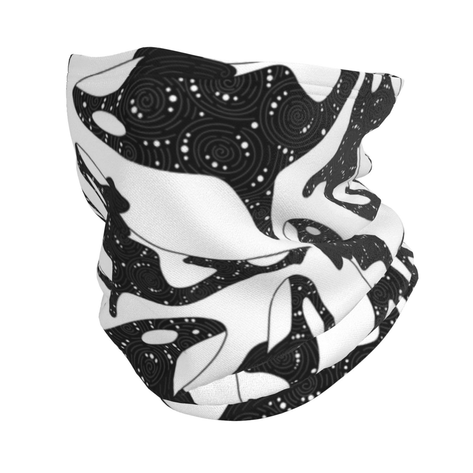 Poadnly Neck Gaiter Soft Face Cover Neck Warmer Tube Half Face Mask Scarf Balaclava,Whale Orca Killer