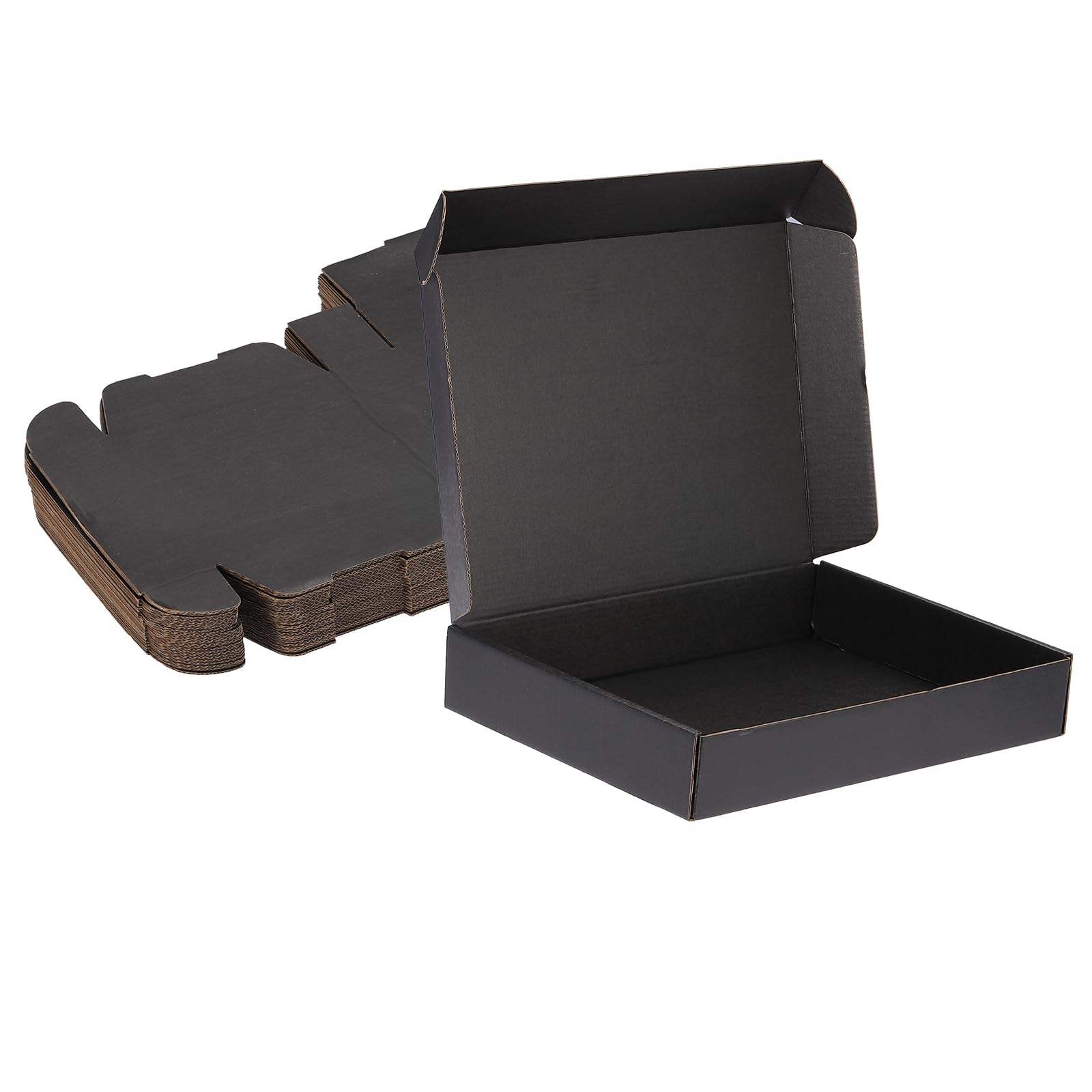 PATIKIL 12x9x2 Inch Small Shipping Boxes, 25 Pcs Corrugated Cardboard Box Gift Boxes for Packing Mailing Moving Packaging Small Business Boxes Black
