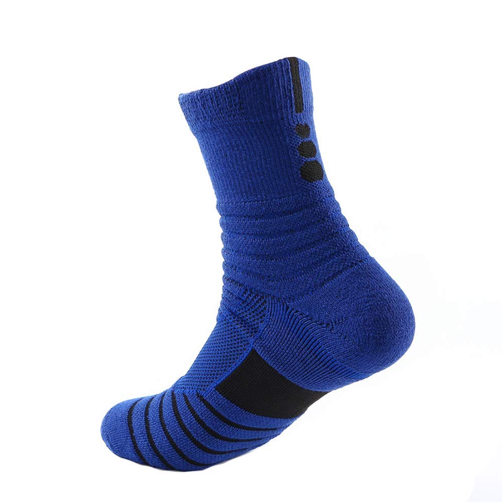 Fashion Cotton Breathable Sexy Sports socks WAZ-3 Pairs Calf Socks Walking Anti-Slip Soft Breathable Dress Socks Stockings Men's Women's socks (Color : Blue, Size : 39 45 code)