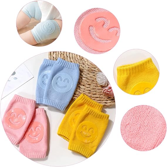 Pink Rabbit Baby Helmet with Knee Pads & Socks, Adjustable (17-20 inches), Full Brim, Cotton, Hook and Loop Closure