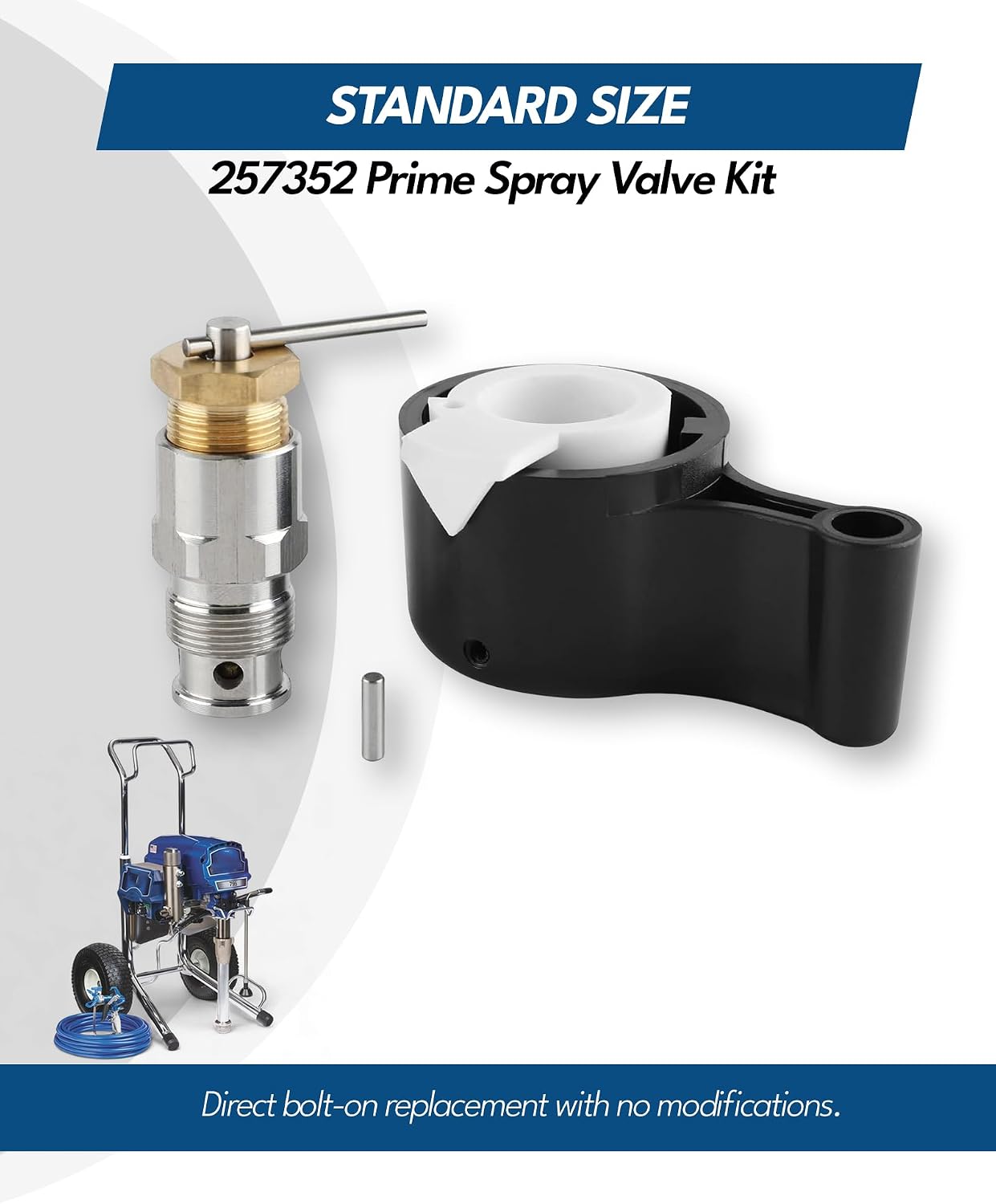 ToolSentyX Prime Spray Valve Kit 257352 - Drain Valve Compatible with Graco 695 795 3900 5900 7900 | Aftermarket Airless Paint Sprayer Replacement Parts | Fits GMAX UltraMax Serie