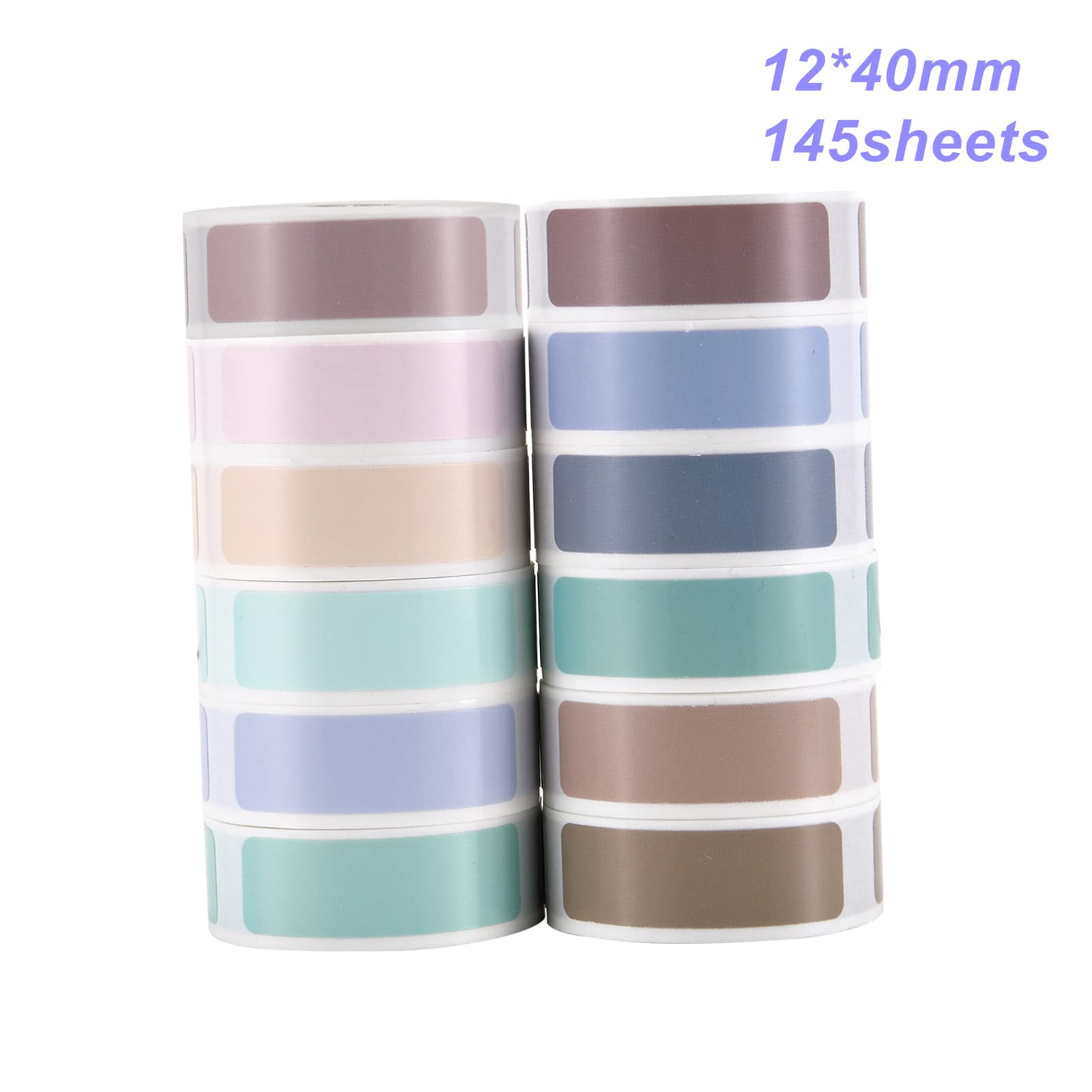 12 Rollen/Set Thermodruck-Etikettenpapier Barcode Preis Größe Namensetiketten reißen 12 x 40 mm 145 Blatt/Rolle für Home Organizer Supermarkt Store Catering