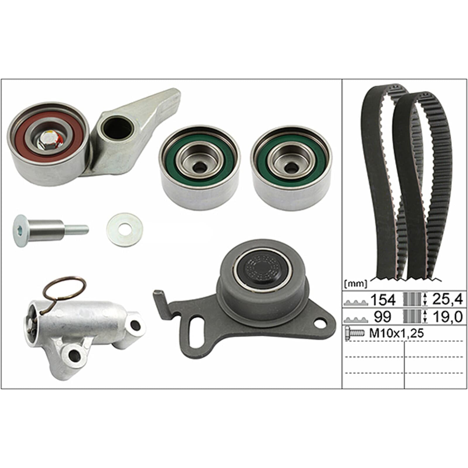 INA Kit de correa de distribución 530 0594 10 Cant. correas: 2 22,5mm Compatible con MITSUBISHI L 200 / Triton Pick-up KJ, KK, KL, FIAT Fullback Pick-up 502, 503