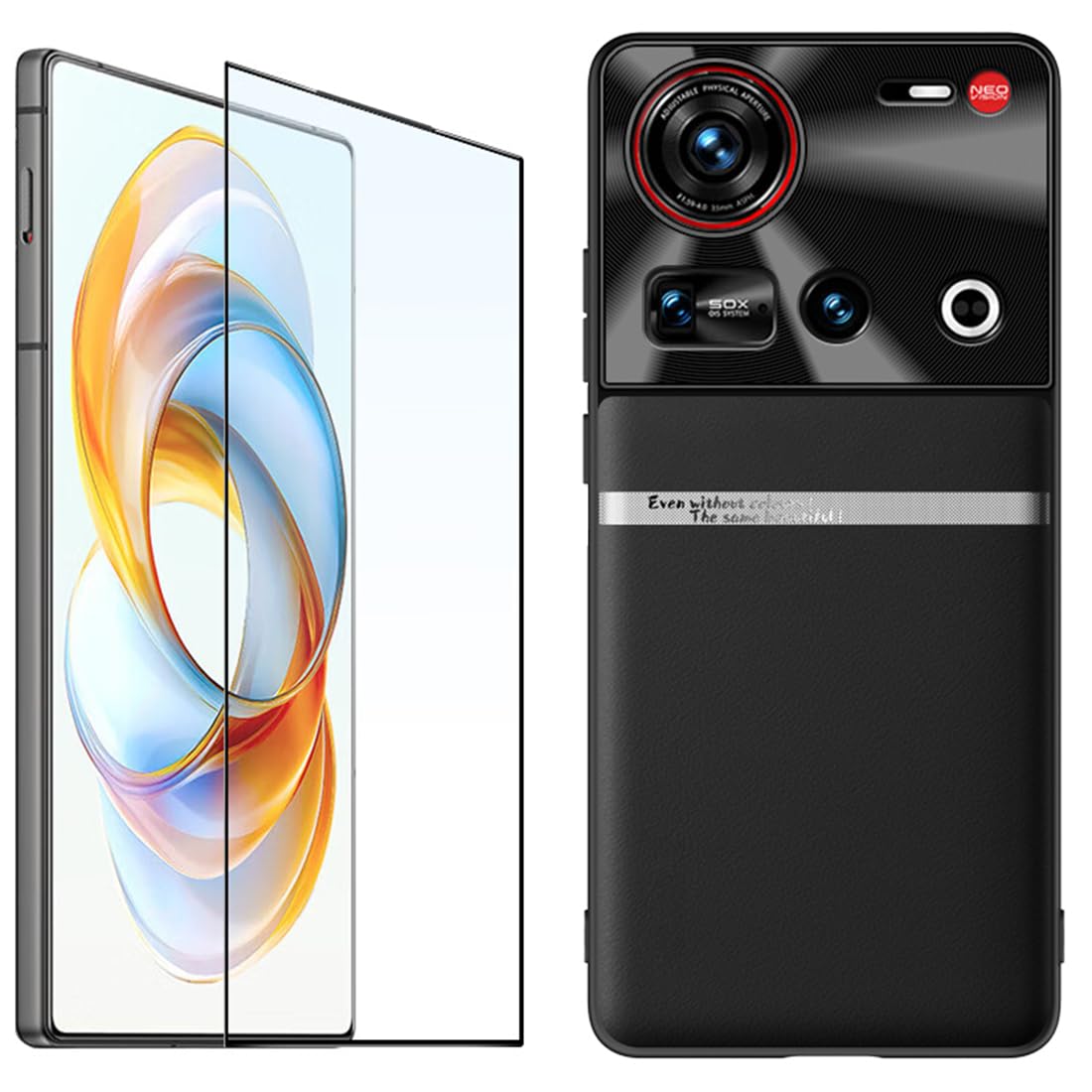 QUIETIP Case Compatible with nubia Z70 Ultra & Z70S Ultra with Screen Protector,Slim Shockproof Lens Protective Hard Cover,Black