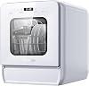 AIRMSEN Portable Countertop Dishwasher with 5L Water Tank, Mini Dishwasher with 14.6” Ultra-Narrow Design, 9 Programs, 24H Delay Start & 360° Dual Spray, No Hookup Needed, C01, White