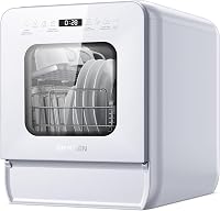 AIRMSEN Asztali Mosogatógép Mini 37x50cm Víztartállyal 9 Program 360° Permetezés Fehér 1