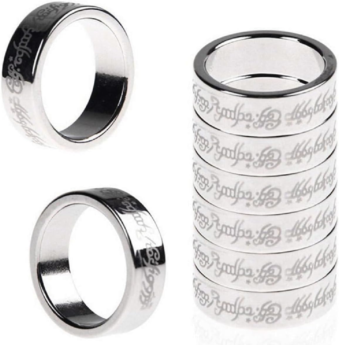 Magic Magnetic Ring PK Ring for Professional Magician Stage Magic Tricks Props Accessory Gimmick Props (Engraved Silver,19mm) image 4