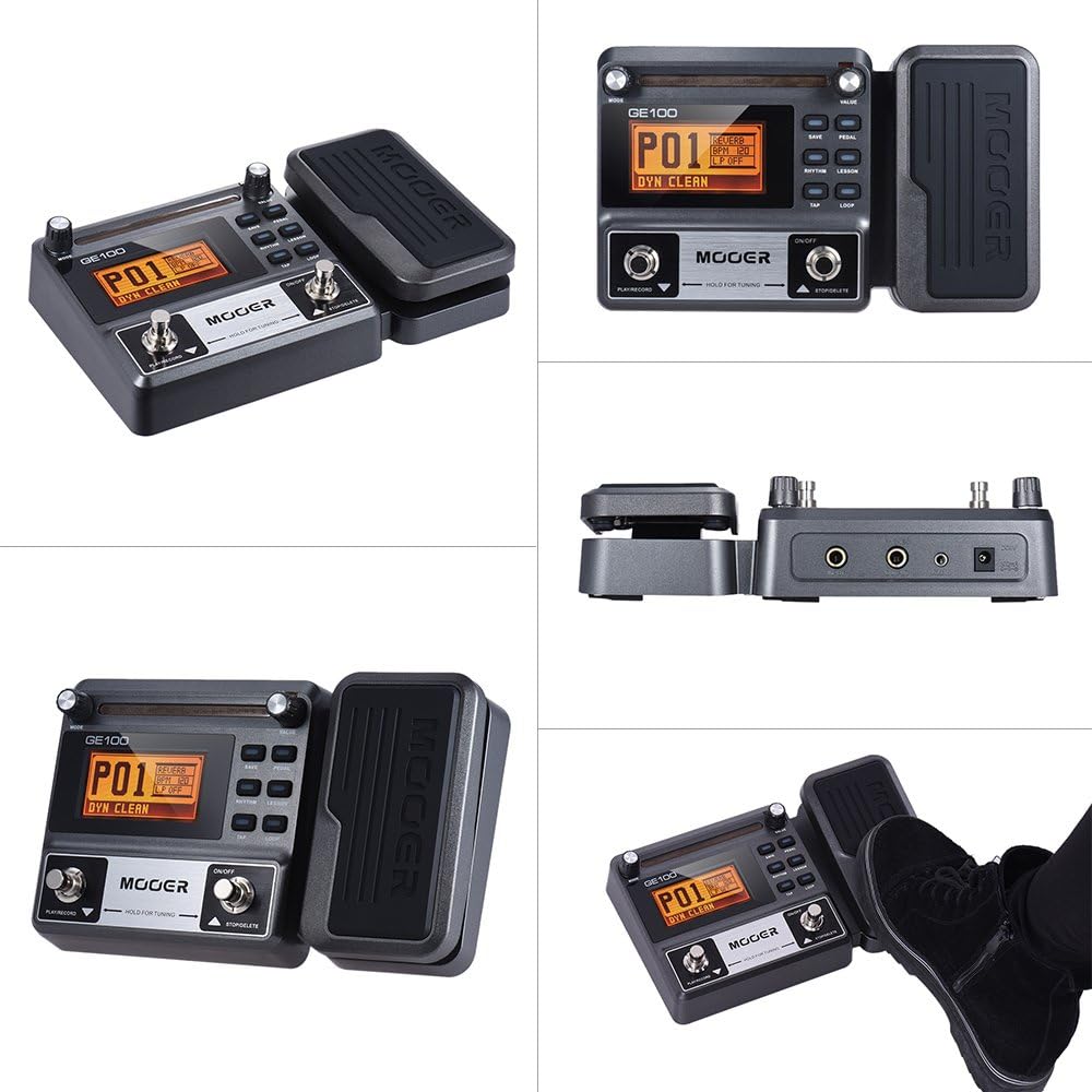GE100 Guitar Multi-effects Processor Effect Pedal with Loop (180 Seconds) Tuning Tempo Rhythm Setting Scale & Chord Lesson Functions