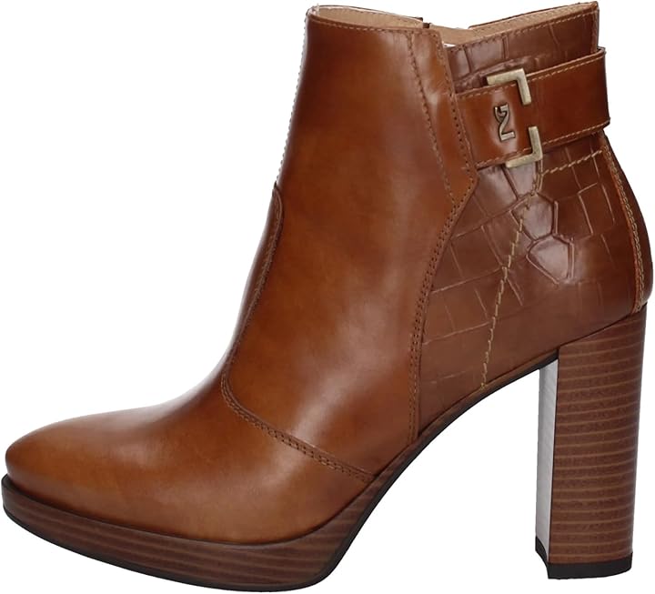 Tronchetti In Pelle Nero Giardini Donna - Tacco 8 Cm Con Zip Laterale - Foto 2