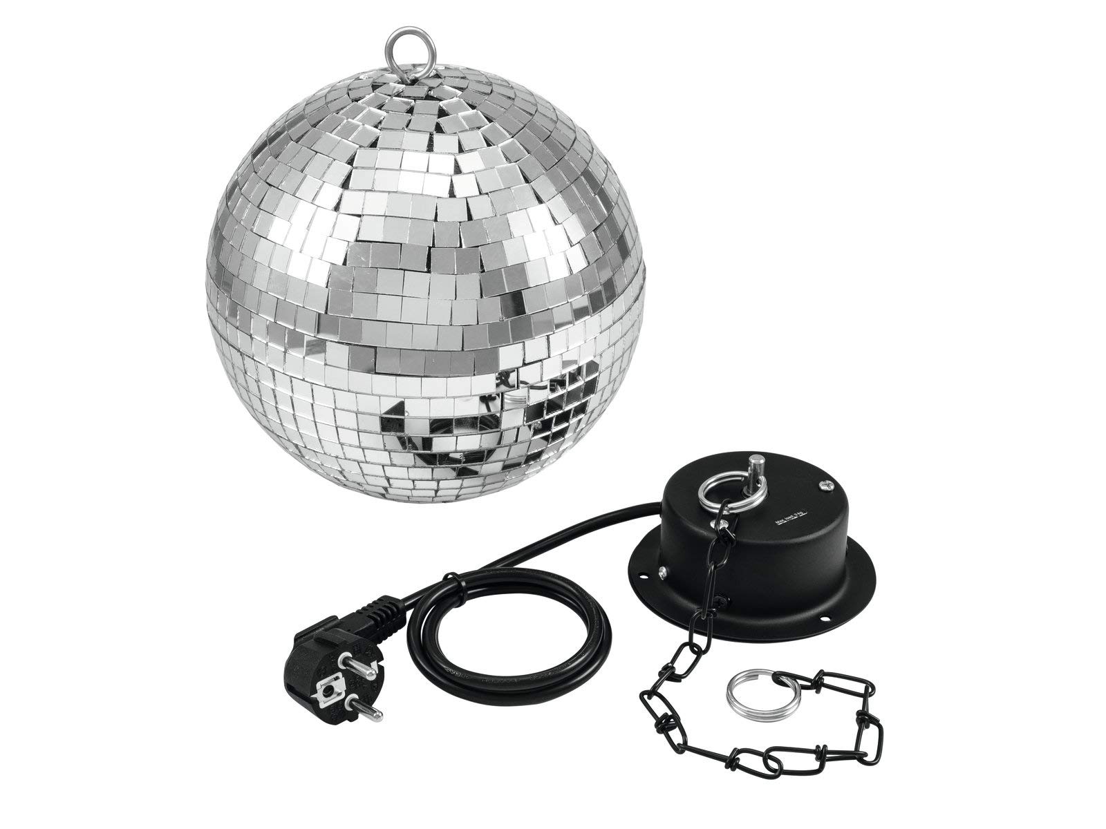 Eurolite Set Spiegelkugel 20 cm mit Motor + LED Pinspot PST-5 QCL schwarz mit 5-Watt-4in1-LED in RGBW