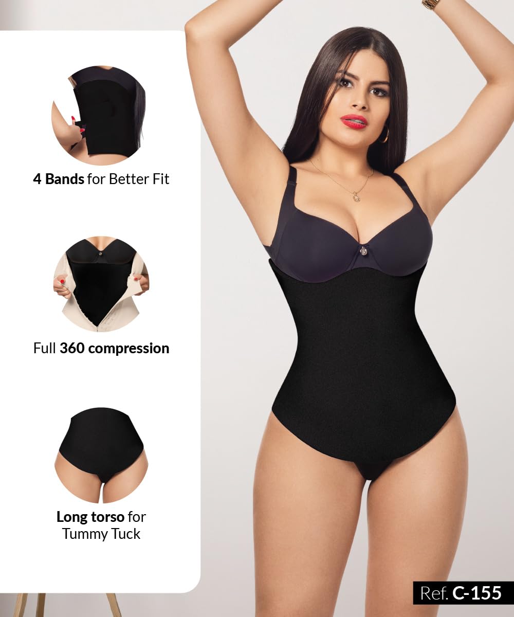 Forma Tu Cuerpo Lipo Foam 360 Long Post Surgery Abdominal Board for Lipo 360, Tummy Tuck, BBL Recovery, Compression Support, and Liposuction Supplies (Black M)