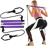 Pilates Bar Kit,With Adjustable Resistance Band Pilates Exercise Stick,Multifunctional Portable Home Fitness Pilates Bar Set, For Stretching, Yoga, Shaping,Exercise,Sit-ups,Lose weight